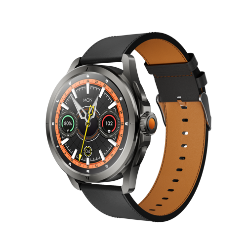 Kalobee SK44 Business Amoled Ekran 3 Kordonlu Akıllı Saat– iPhone & Android Uyumlu,48 mm Siyah