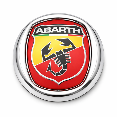 Abarth 8x8 cm 3D Metal Oto Amblem Krom Çerçeveli Panjur Bagaj Logo Universal Arma