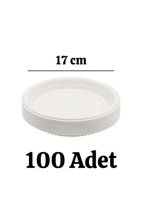 Plastik Tabak Kullan At Tabak 500'lü 17 Cm Beyaz Plastik Tabak