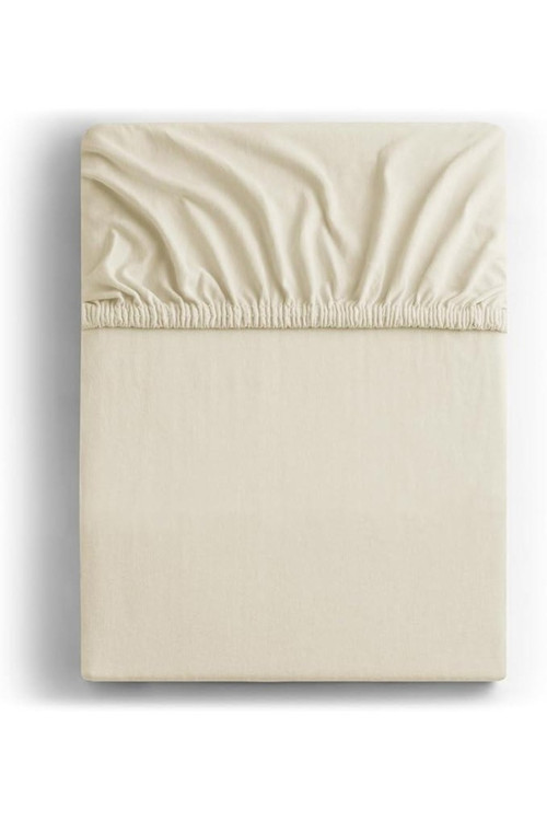 Lastikli Çarşaf Takımı Tek Kişilik Penye Fitted Çarşaf Bej