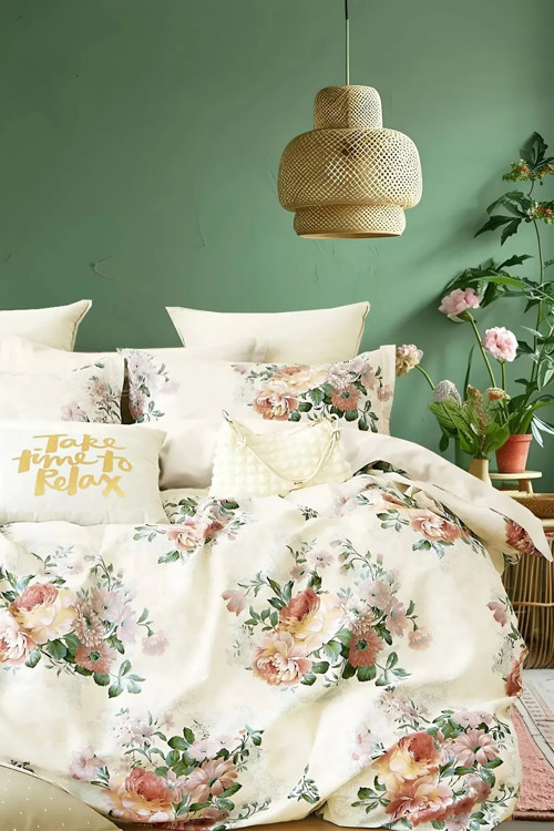 Lastikli Çarşaflı Nevresim Takımı Tek Kişilik Mystic Rose