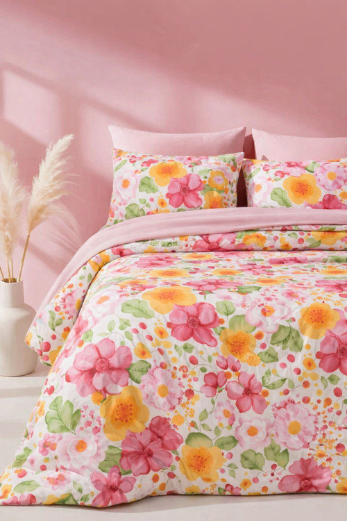 Çift Kişilik Nevresim Seti Lotus Pembe Setçift