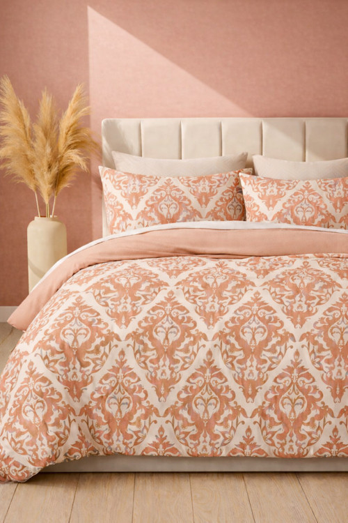 Çift Kişilik Nevresim Seti Damascoo Somon Setçift