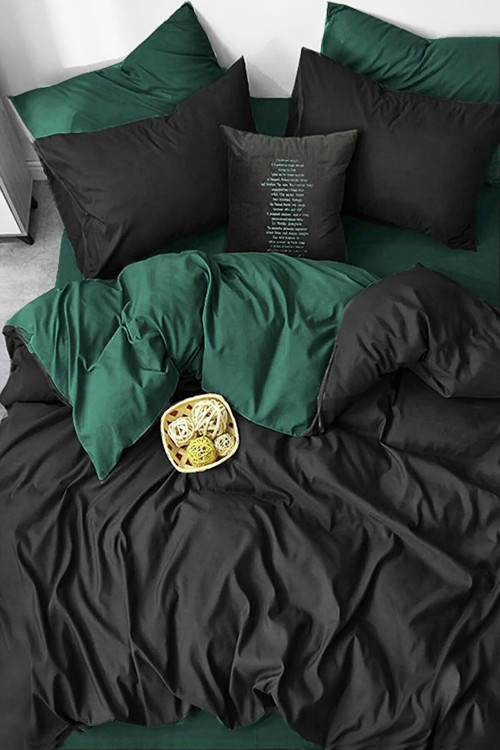 Lastikli Çarşaflı Nevresim Takımı Çift Kişilik Military-Siyah Blackmilitary