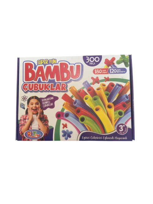 Zenitho 300 Parça Super Fun Bambu Çubuklar - Eğitici Yapım ve Zeka Seti (+3 Yaş)