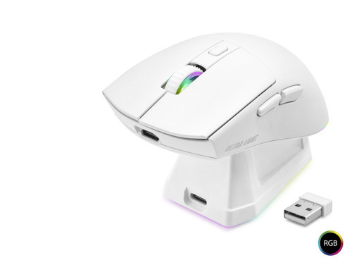 Kablosuz Rgb Mouse Şarj Standlı - Beyaz MF1215W