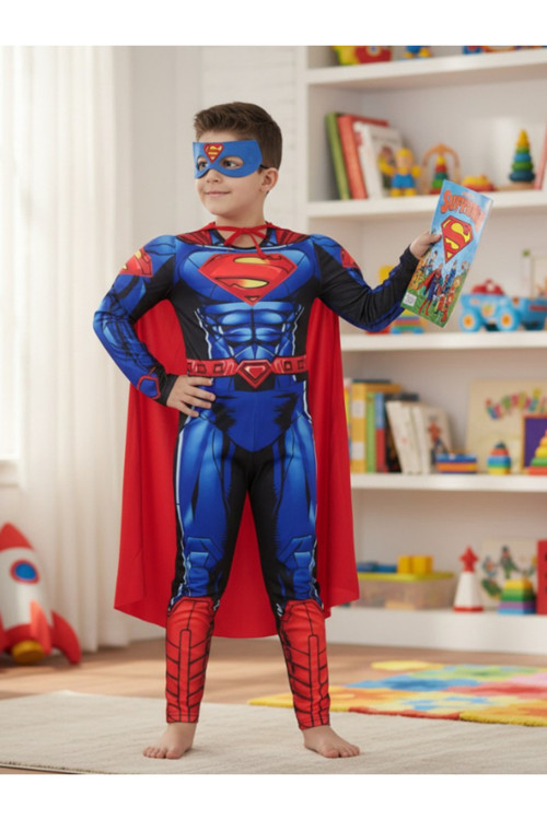 Süperman Kaslı Çocuk Kostümü