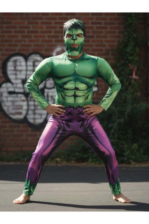 Hulk Kaslı Çocuk Kostümü