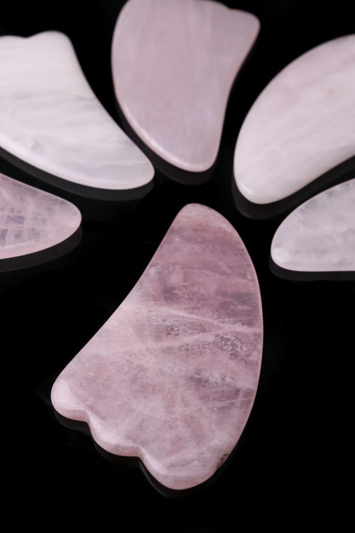 Gua Sha Pembe Kuvars Taşı (9.5 CM) - Yüz Cilt Masaj Taşı - MS0022