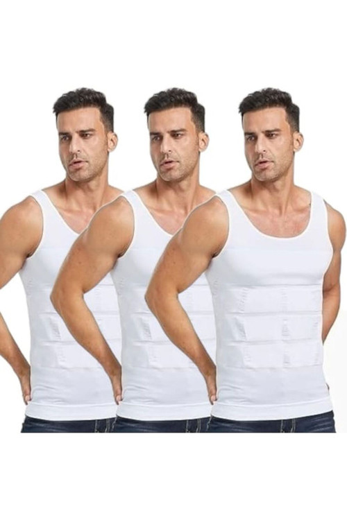 Erkek Vücut Şekillendirici Göğüs ve Göbek Toparlayıcı Sıkılaştırıcı Nefes Alan Atlet Korse 3 'lü Set