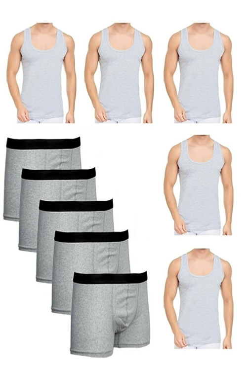 Erkek 10 Parça Atlet Ve Boxer Takımı Ekonomik Paket Atlet Ve Boxer Set 5 Atlet 5 Boxer