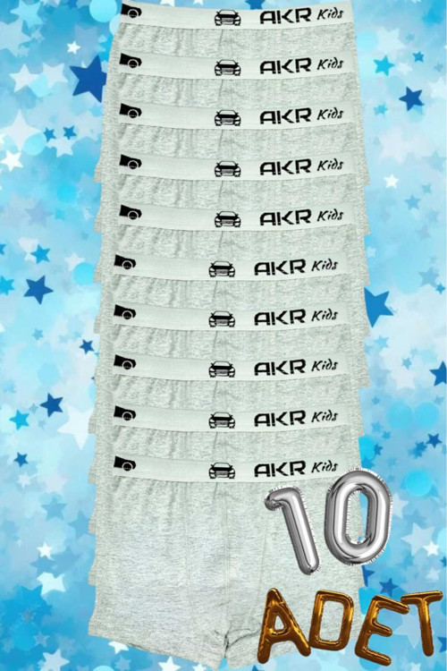Erkek Çocuk Pamuklu Elastan Boxer 10 Lu Paket