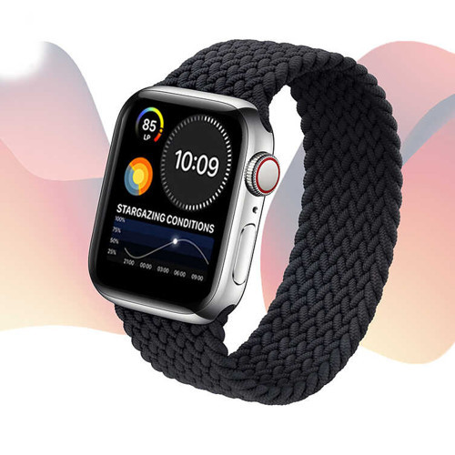 Apple Watch Ultra 49mm Kordon KRD-32 Large Hasır Örgü Dizayn Siyah