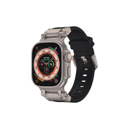 Watch 42mm KRD-108 Metal Başlıklı Silikon Kordon Starlight-Siyah