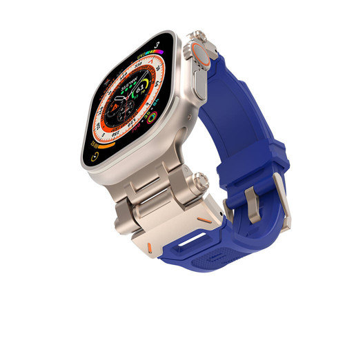 Watch 42mm KRD-108 Metal Başlıklı Silikon Kordon Starlight-Mavi