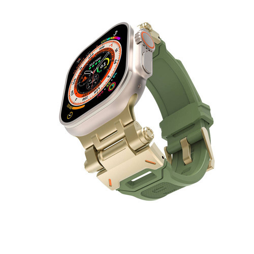 Watch 42mm KRD-108 Metal Başlıklı Silikon Kordon Starlight-Yeşil