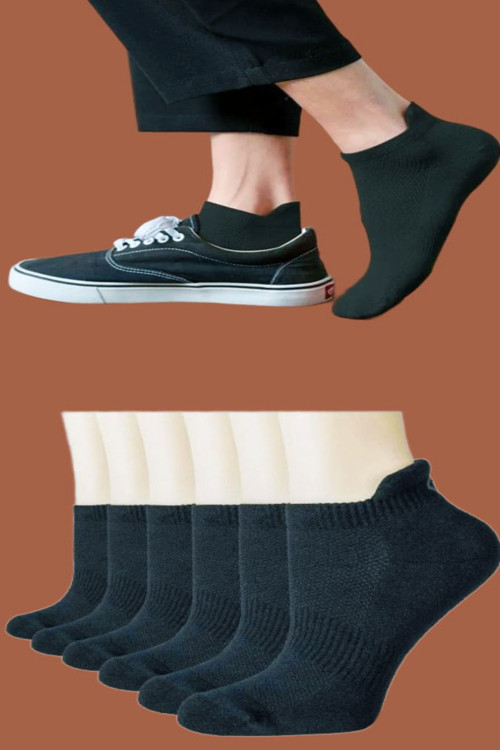 6 Çift Logosuz Beyaz Arkası Çekmeli Pamuklu Tenis Patik Unisex Çorap