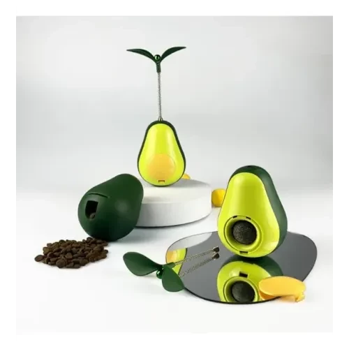 Avokado Şeklinde Kedi Naneli ve Mama Hazneli Kedi Oyuncağı