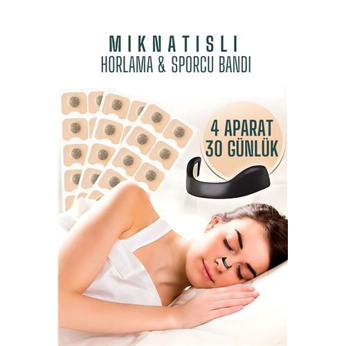 HSNET Manyetik Burun Bandı - 30 GÜNLÜK Sporcu Burun Bandı - Horlama Önleyici Azaltıcı - 4 Far