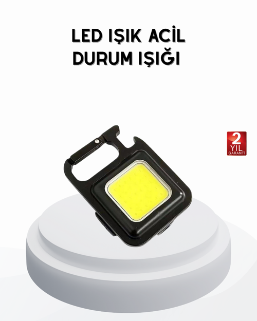 Mini 800 Lümen LED El Feneri – USB Şarjlı, 3 Kademeli Işık, Şişe Açacaklı Taşınabilir T