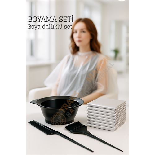 Saç Boyama Seti 3’lü ve Saç Boya Önlüğü Tarak Seti Fırça Boya Kabı ile Profesyonel Uygul