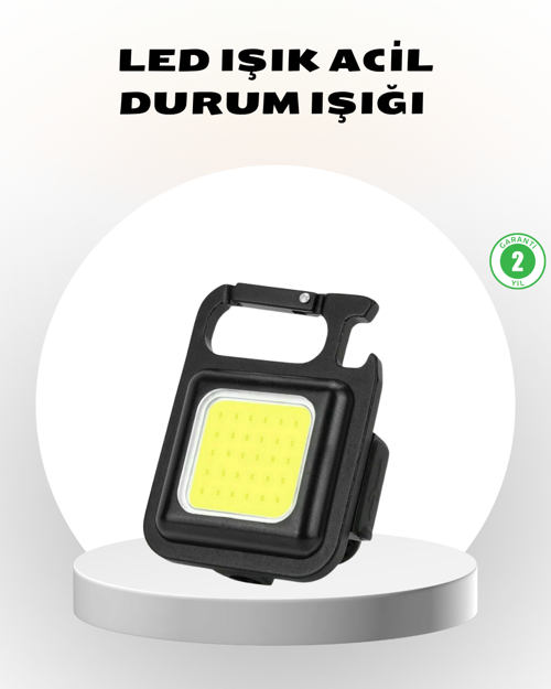 Süper Parlak 800 Lümen LED Fener – USB Şarjlı, 3 Işık Modlu, Mini Taşınabilir ve Anahtarl�