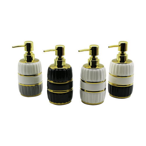 ŞİŞE GOLD KAPAK - BOĞUM SERAMİK SIVI SABUNLUK 6X11CM (4887)