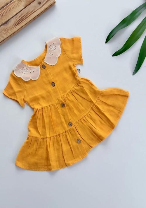 Kız Bebek Kız Çocuk Yazlık Elbise Kısa Kollu Astarlı Bebek Takım Bebek Giyim ELBDNTK