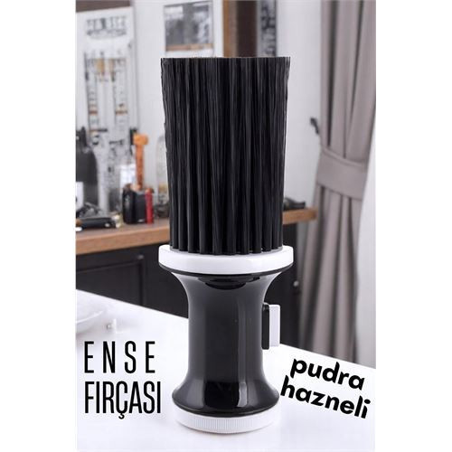 Turk Pudra Hazneli Ense Fırçası Saç Temizleme Fırçası - Berber Temizlik Fırçası- Kuaför B
