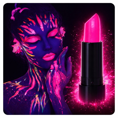 UV Neon Pembe Ruj – Karanlıkta Parlayan Makyaj Boyası (4887)