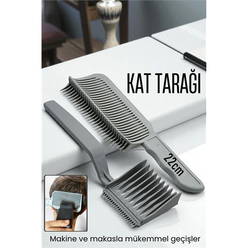 Uzun Kat Tarağı Kavisli Kontur Geçiş Kat Kesim Kesim Tarağı 2 li SET Kuaför Berber
