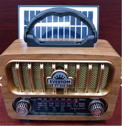 Rt-848 Güneş Enerjili Panelli Bluetooth Fm-usb-Tf Card-Aux Nostaljik Radyo