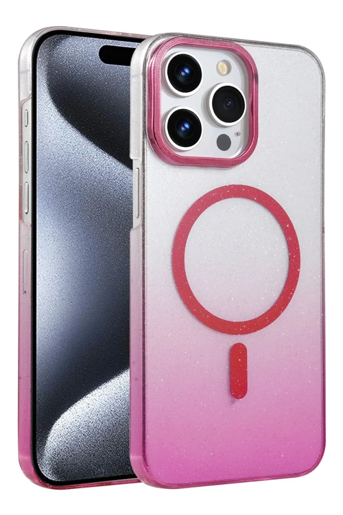 Apple iPhone 14 Pro Max Glossy Magsafe Kapak - Pembe