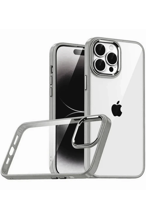 Apple iPhone 15 Pro Max Razer Lensli Silikon - Titan Gri