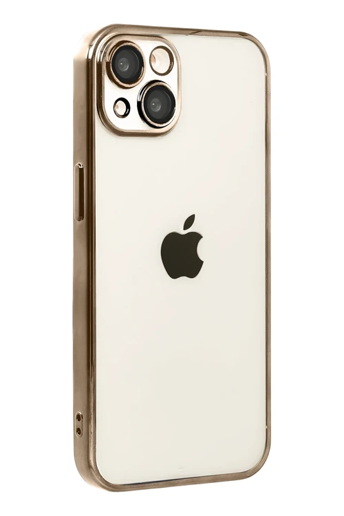 Apple iPhone 15 Razer Lensli Silikon - Çöl Titanyum