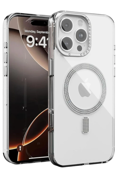 Apple iPhone 16 Pro Max Tash Diamond Magsafe Kapak - Beyaz