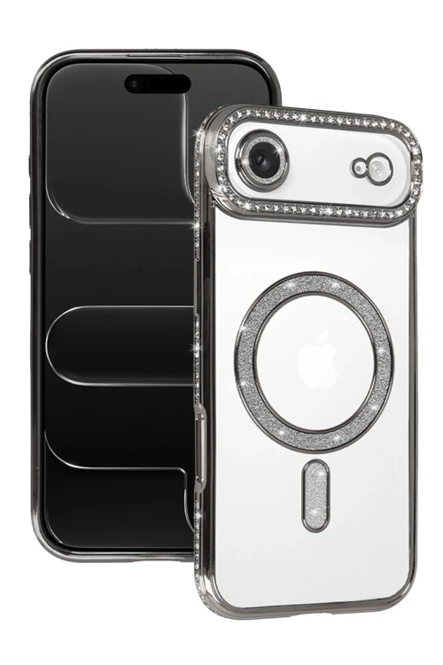 Apple iPhone 17 Air Joke Simli Magneticsafe Kılıf - Gümüş