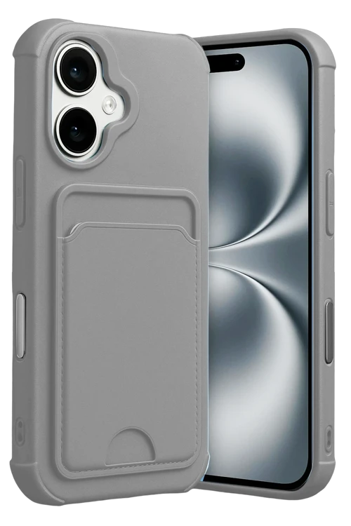 Apple iPhone 17 Kelvin Kartvizitli Silikon - Gri