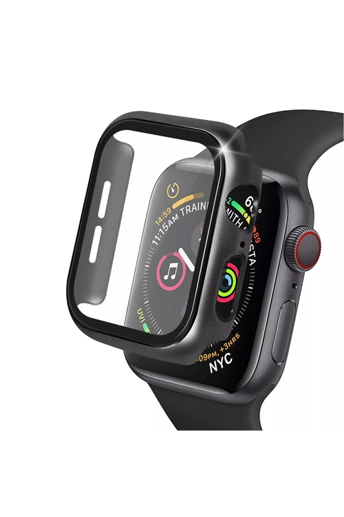 Apple Watch 40Mm Camlı Kasa Ekran Koruyucu - Siyah