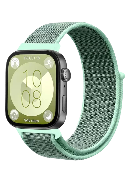 Huawei Fit 4 Hasırlı Cırtcırtlı Kordon - Turkuaz