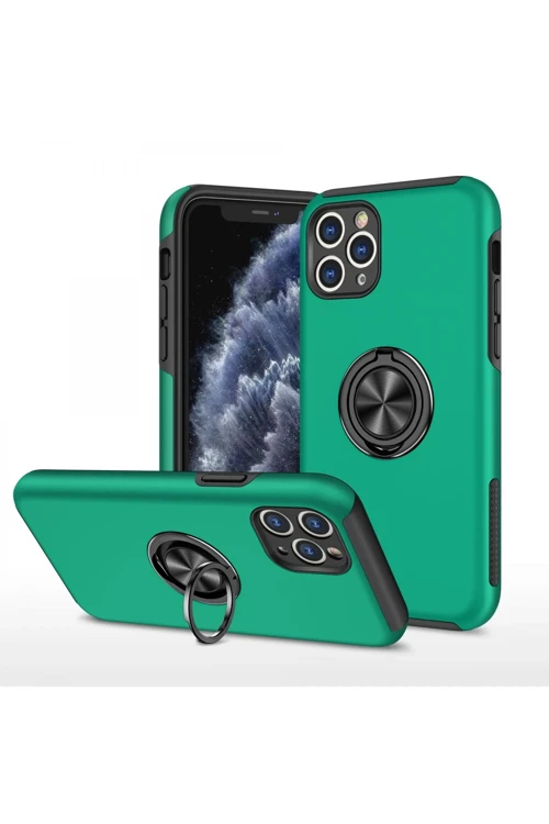 iPhone 11 Pro Max Kılıf Elit Yüzüklü Kapak - Yeşil