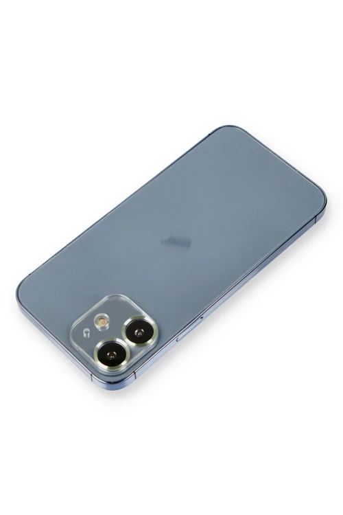 iPhone 12 Metal Kamera Lens Koruma Cam - Açık Yeşil
