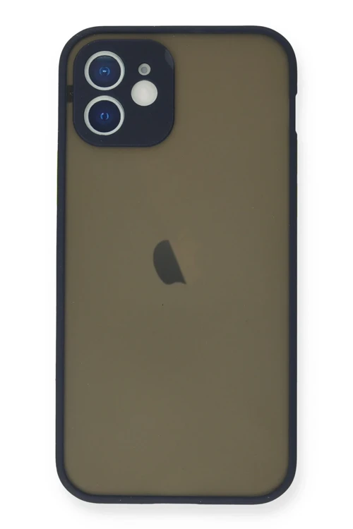 iPhone 12 Mini Kılıf Montreal Silikon Kapak - Lacivert