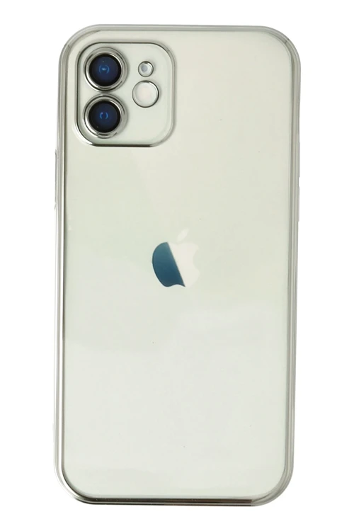 iPhone 12 Kılıf Razer Lensli Silikon - Gümüş