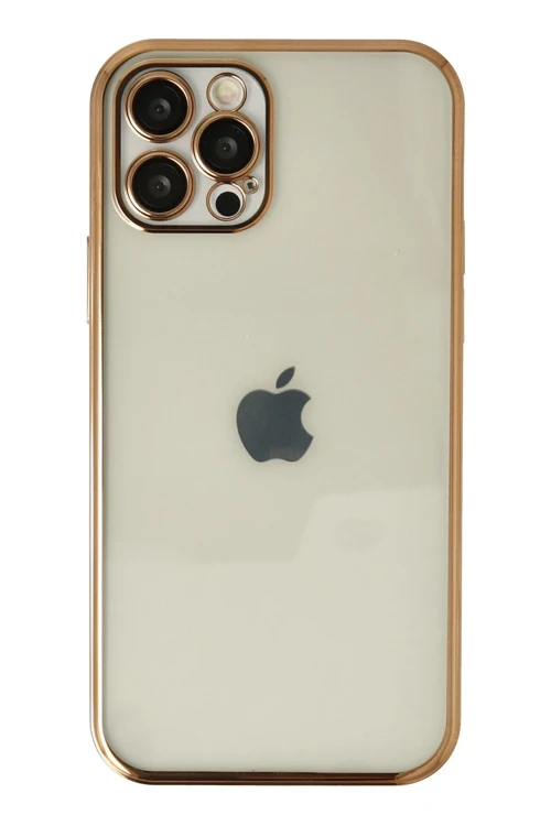 iPhone 12 Pro Kılıf Razer Lensli Silikon - Gold