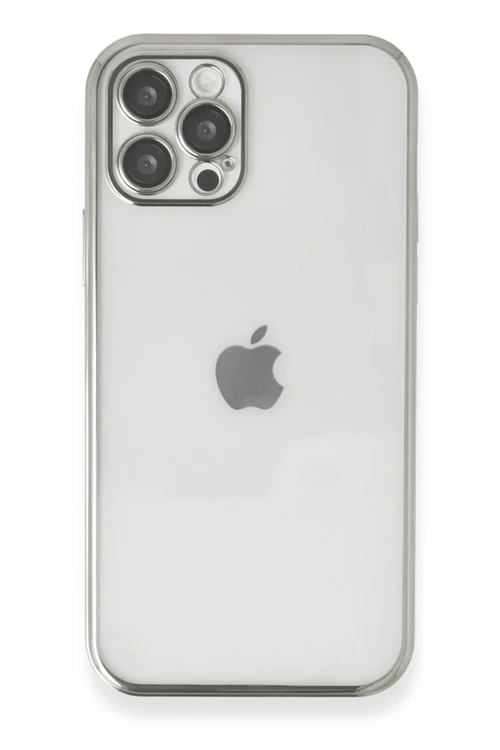 iPhone 12 Pro Kılıf Razer Lensli Silikon - Gümüş