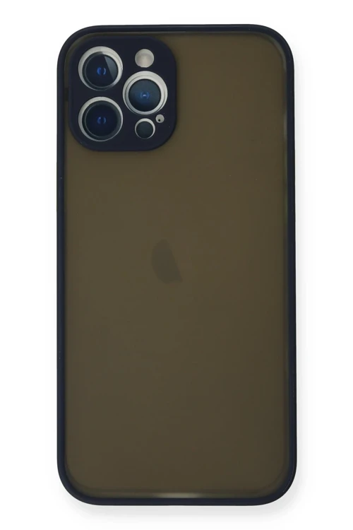 iPhone 12 Pro Max Kılıf Montreal Silikon Kapak - Lacivert