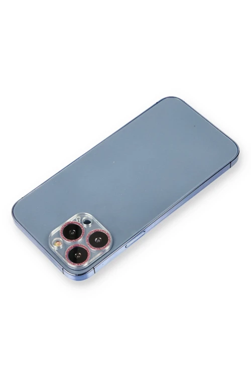 iPhone 12 Pro Shine Kamera Lens Koruma Cam - Pembe