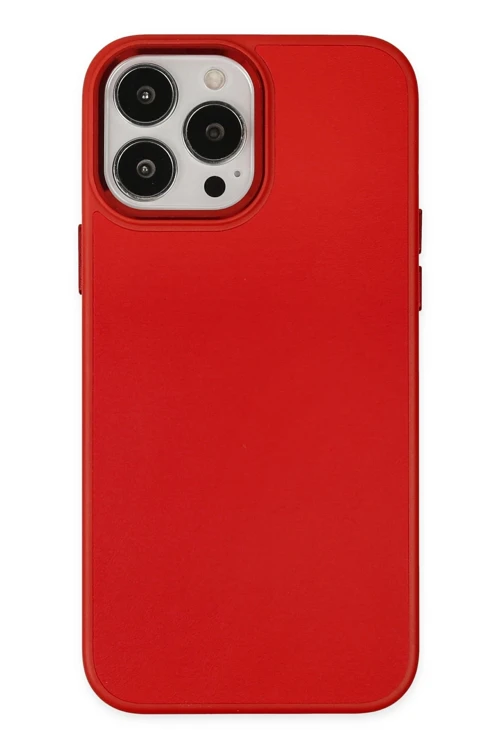 iPhone 13 Pro Kılıf Asya Deri Silikon - Kırmızı