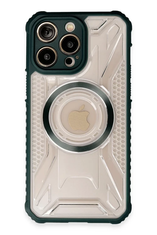 iPhone 13 Pro Max Kılıf Prag Magneticsafe Kapak - Koyu Yeşil